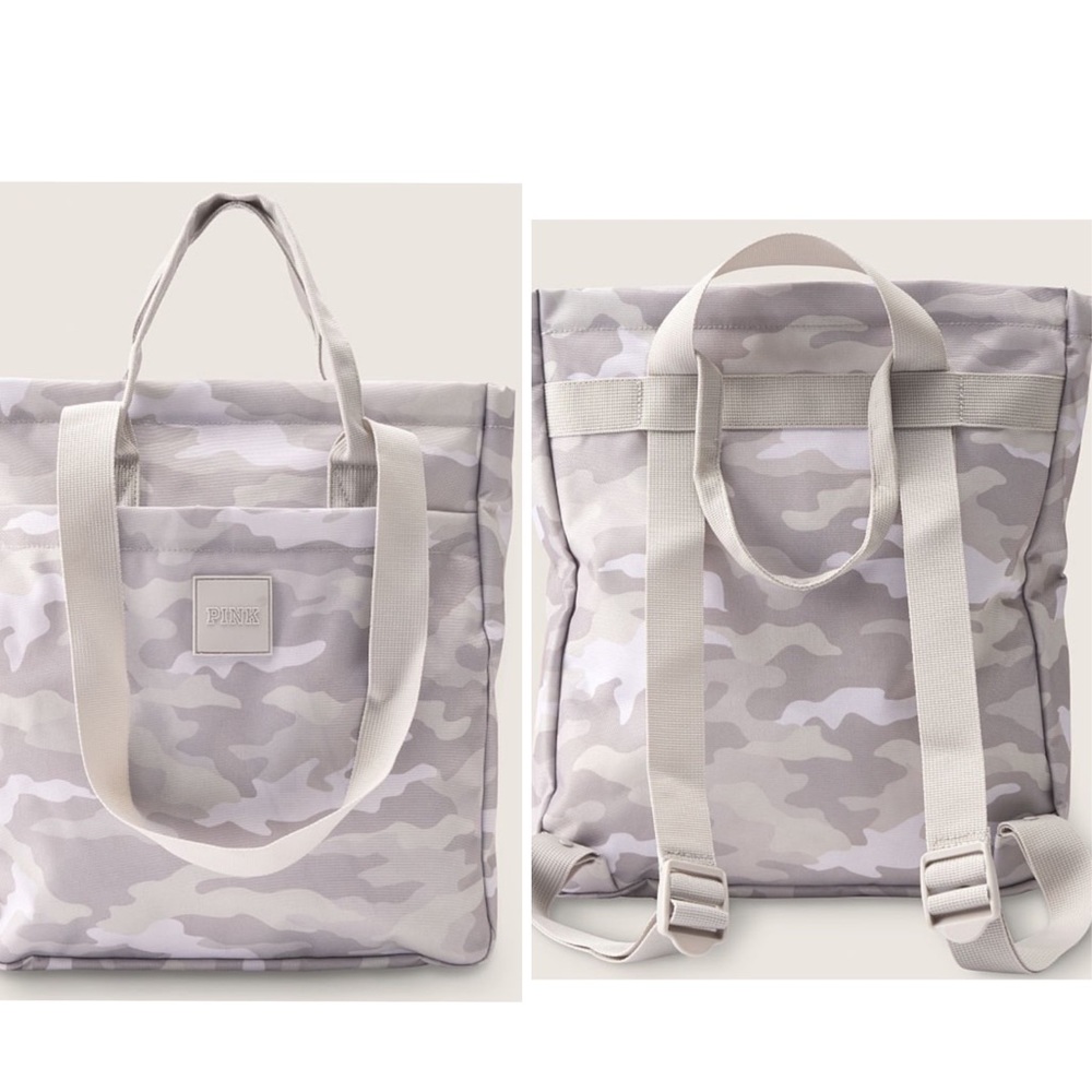 Victoria’s Secret PINK Convertible Backpack Tote - Double Platinum Camo